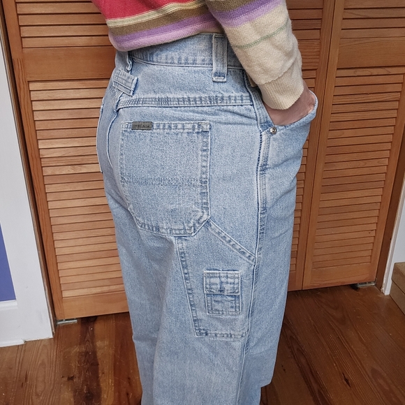 Vintage Riveted by Lee Carpenter Jeans in a Light Wash Size 12 - Picture 3 of 9